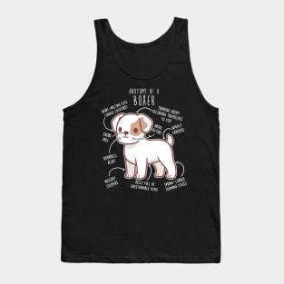 Boxer Dog White Check Anatomy Tank Top